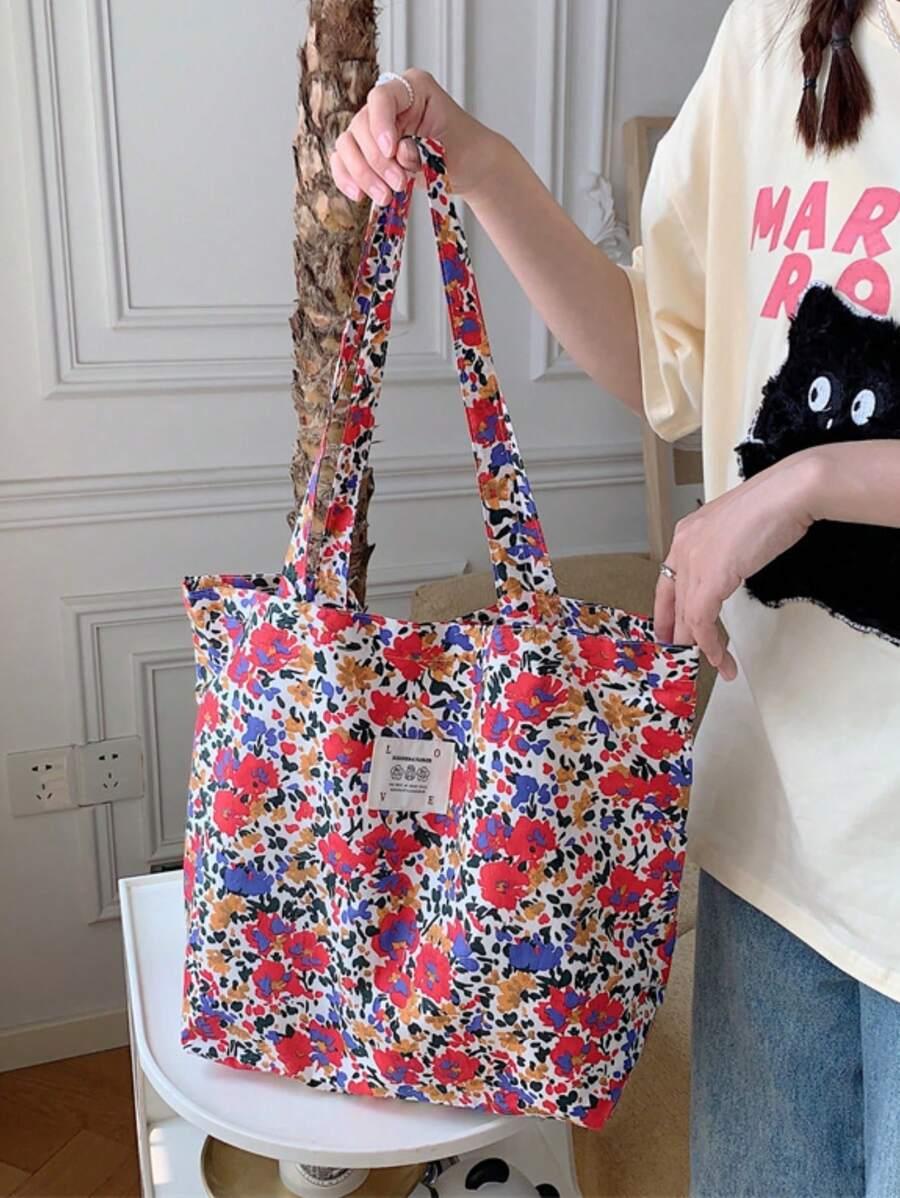 SHEIN TORBA NA RAMIĘ KWIATY S07__44X11X34