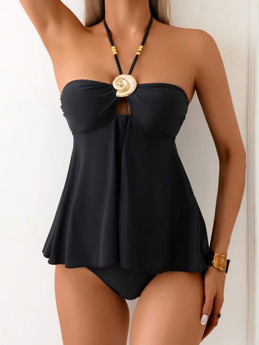 SHEIN DWUCZĘŚCIOWY STRÓJ KĄPIELOWY S09__L