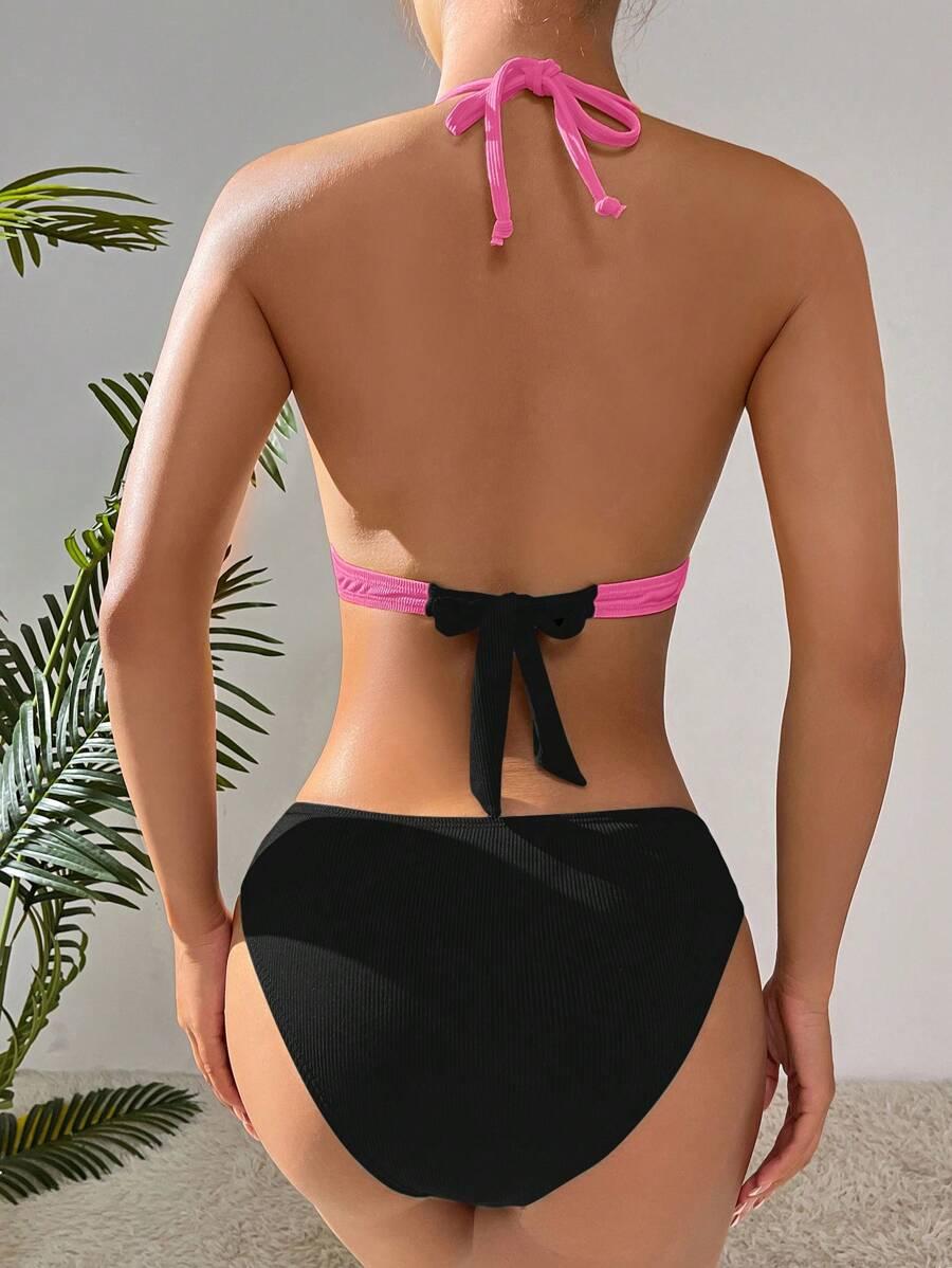 SHEIN DWUCZĘŚCIOWY STRÓJ KĄPIELOWY PRĄŻKI S09__L