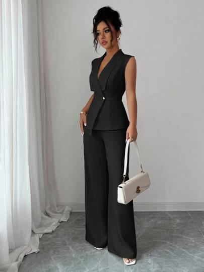 SHEIN KAMIZELKA SPODNIE KOMPLET S06__L