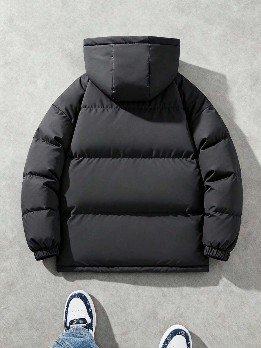 SHEIN CZARNA PIKOWANA KURTKA KAPTUR ZAMEK W01__160-166CM