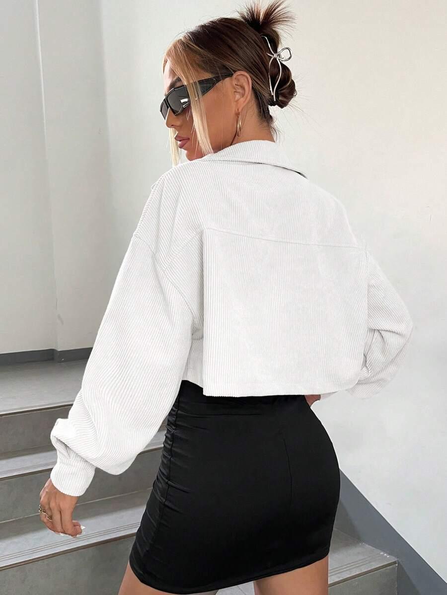 SHEIN BIAŁA KURTKA SZTRUKS S06__S