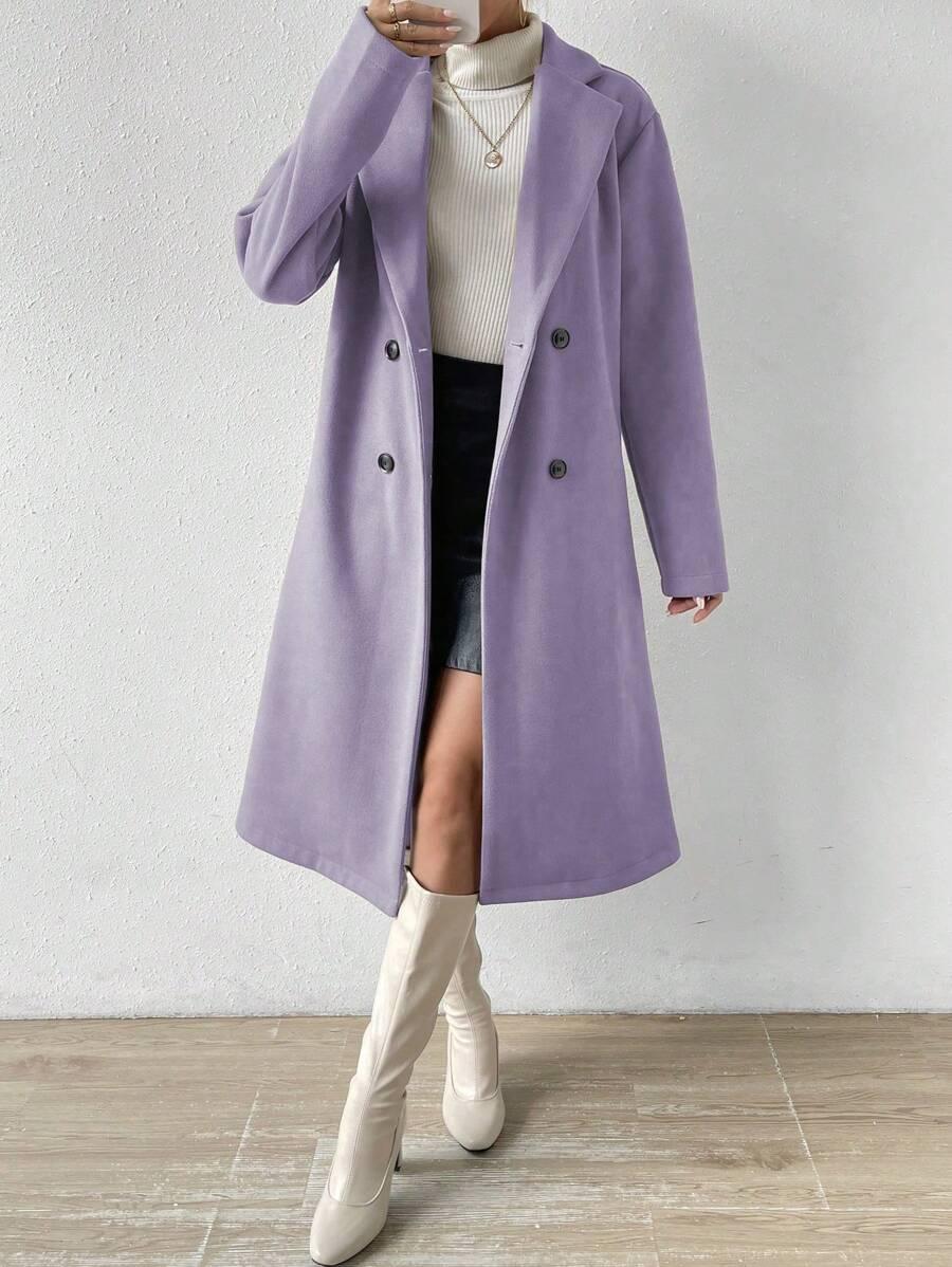 SHEIN FIOLETOWY ELEGANCKI PŁASZCZ W01__S