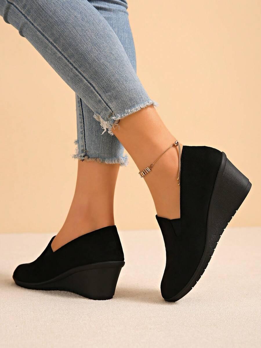 SHEIN CZARNE CZÓŁENKA KOTURN S06__39