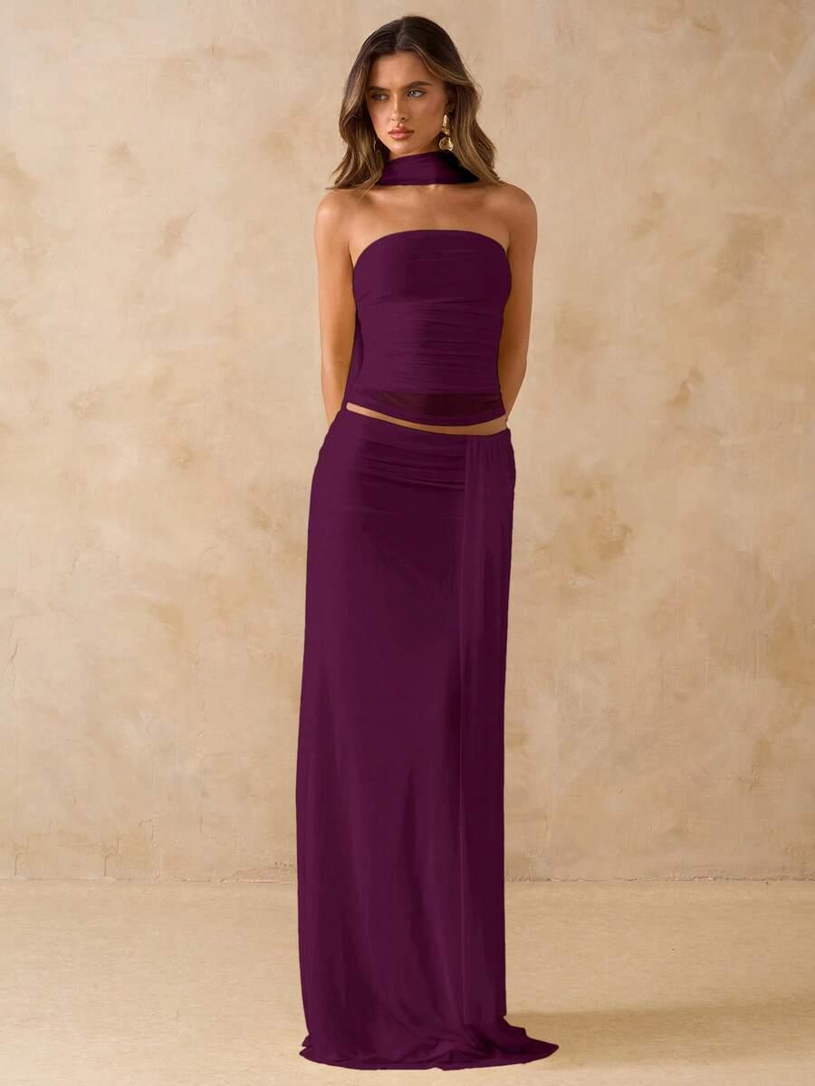 SHEIN FIOLETOWY TOP BEZ RĘKAWÓW S06__M