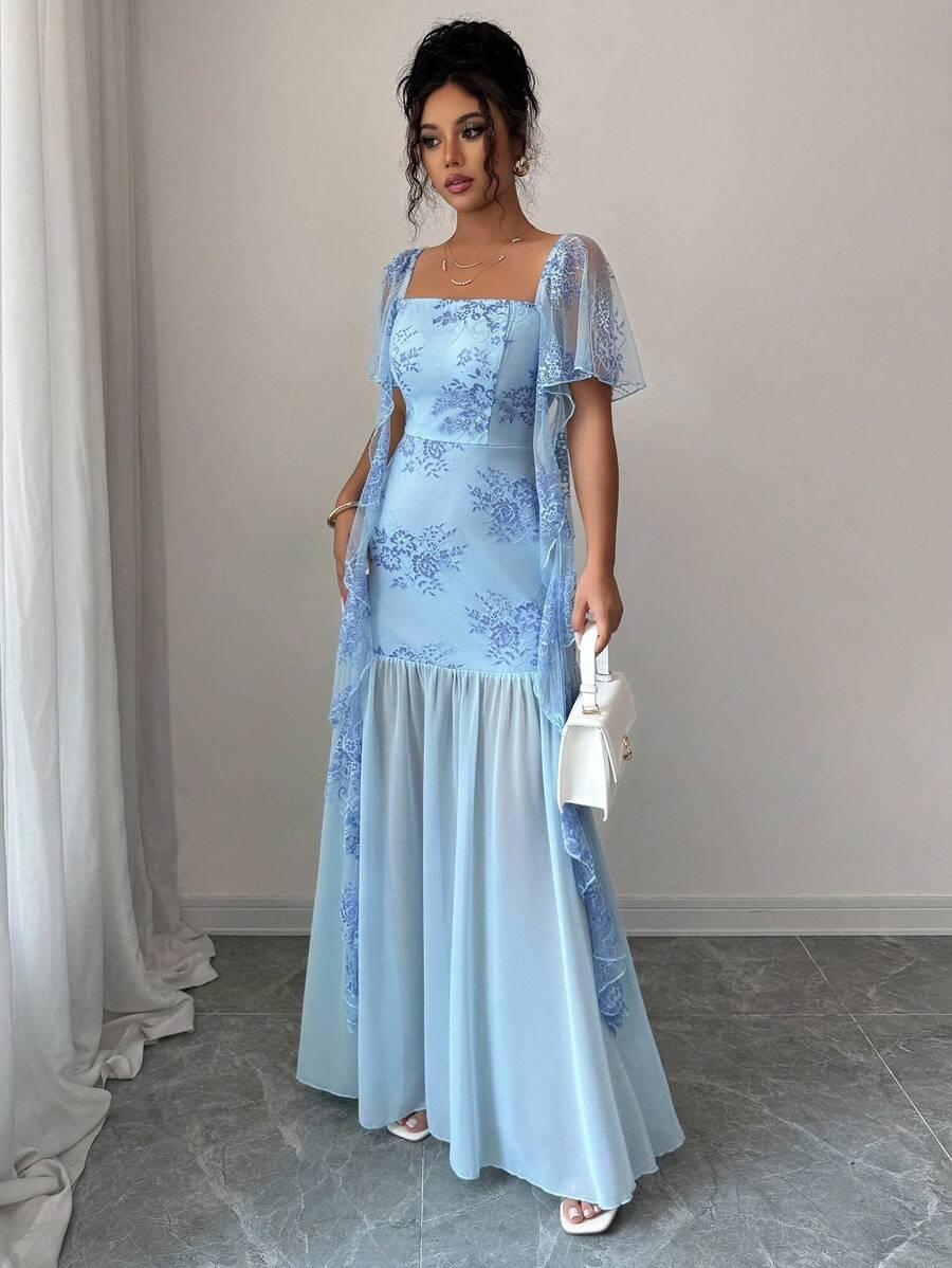 ELENZGA NIEBIESKA MAXI SUKIENKA S09__M