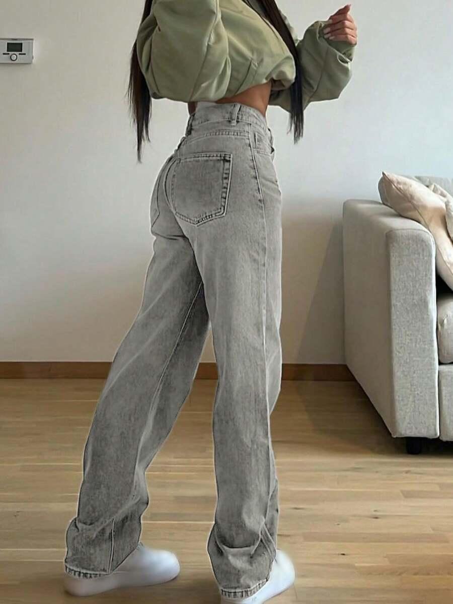 SHEIN SZARE SPODNIE JEANS S06__XS