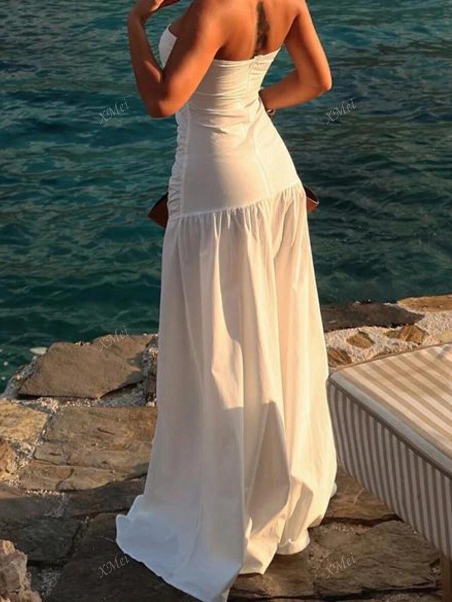 SHEIN BIAŁA MAXI SUKIENKA S06__XS