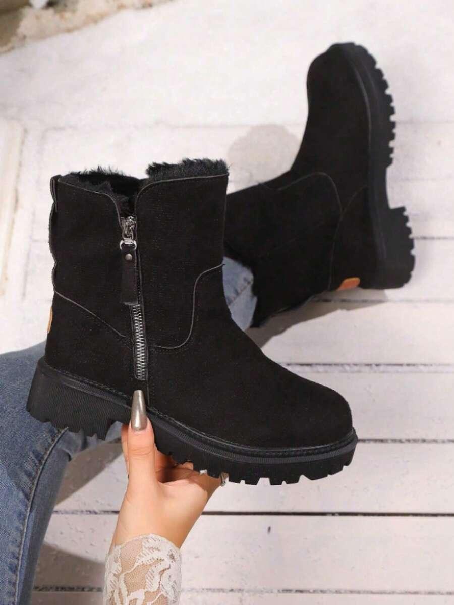 SHEIN CZARNE OCIEPLANE BOTKI W01__36