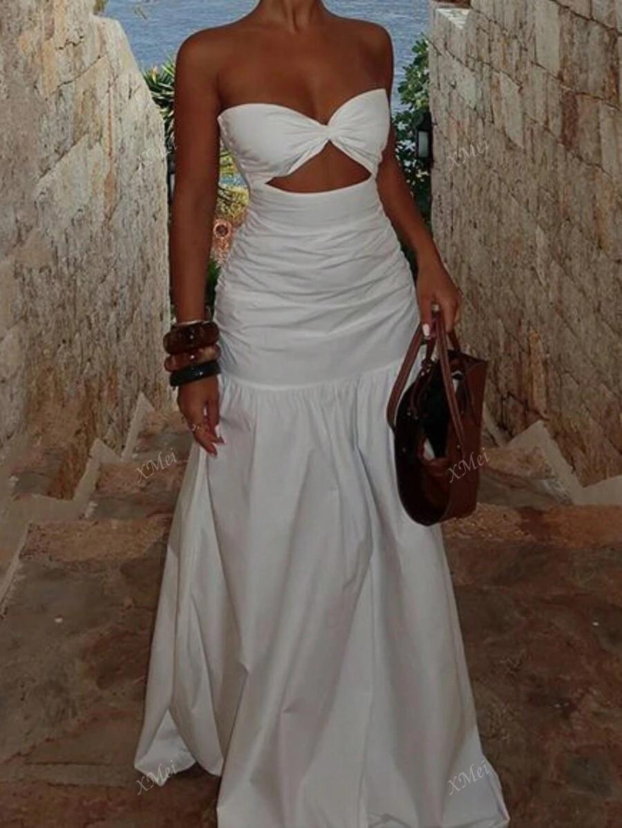 SHEIN BIAŁA MAXI SUKIENKA S06__XS