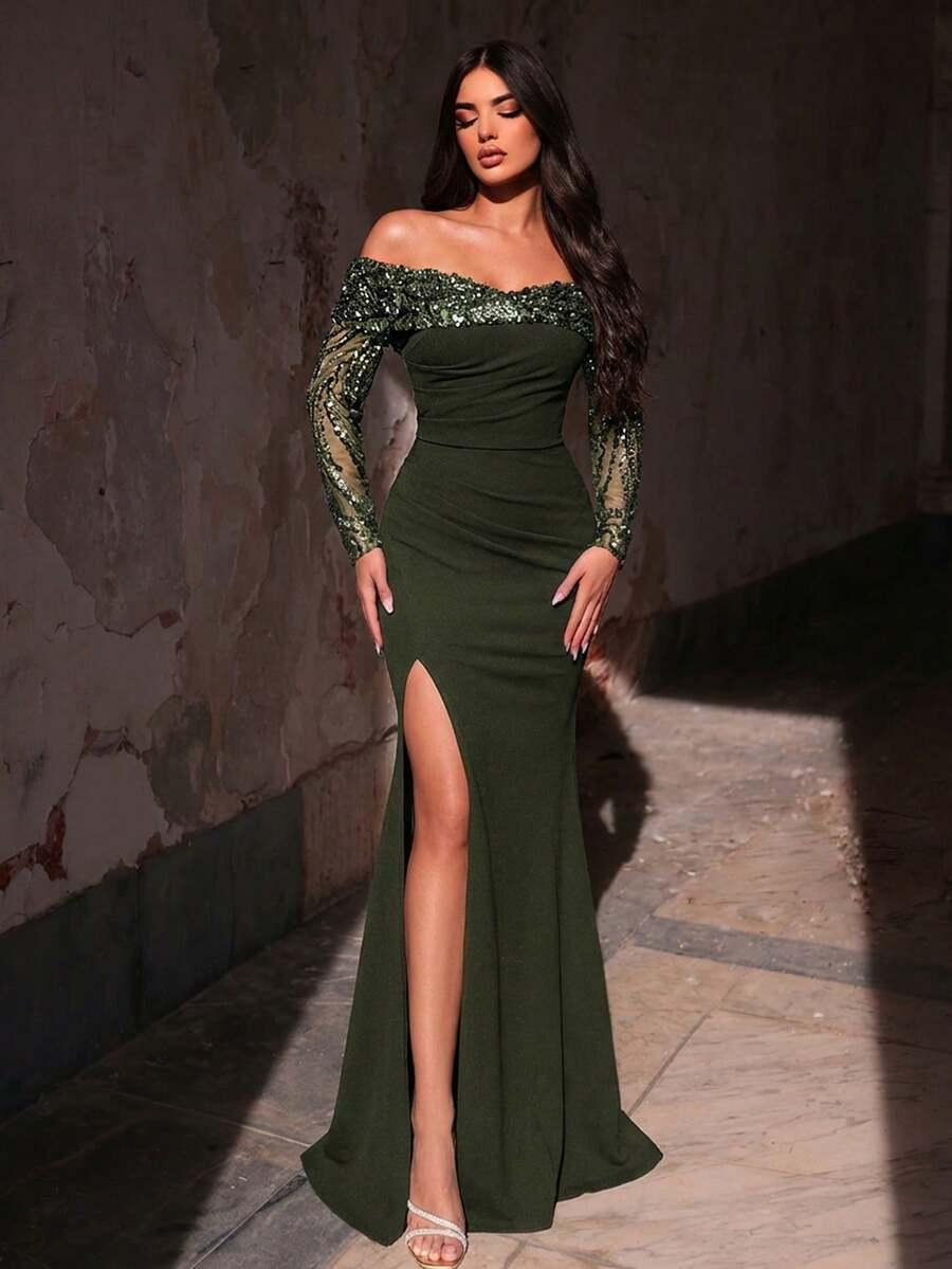 SHEIN ZIELONA MAXI SUKIENKA S06__M