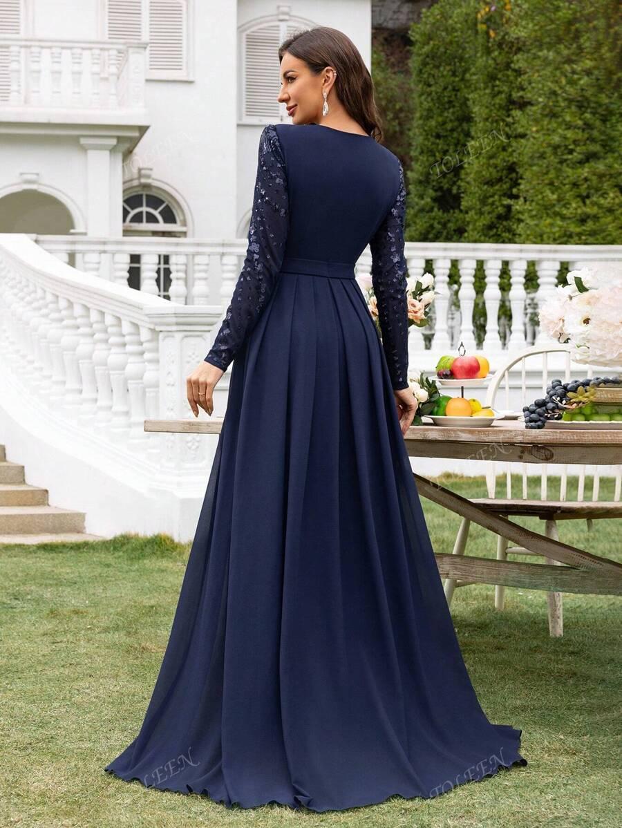 SHEIN GRANATOWA MAXI SUKIENKA S06__M