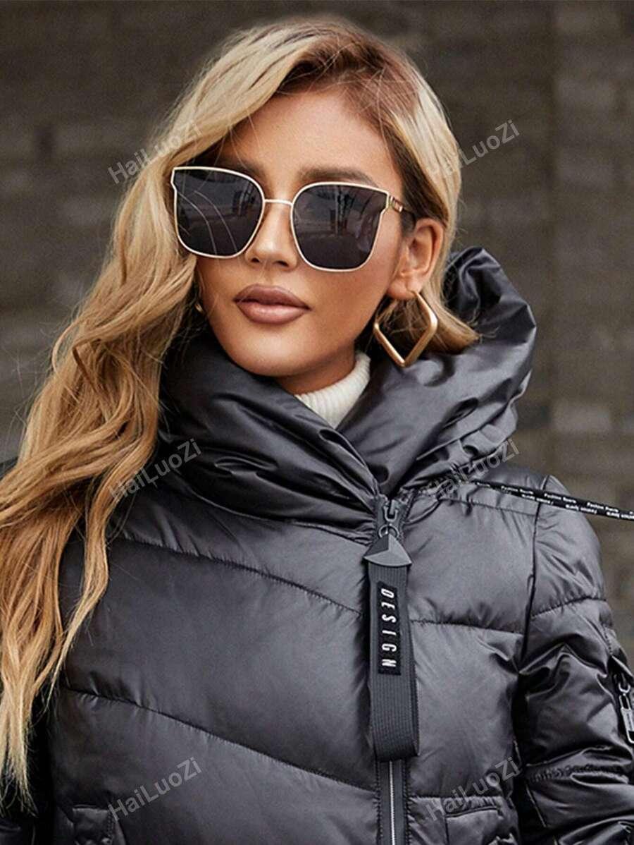 SHEIN CZARNA PIKOWANA KURTKA ZAMEK W01__L