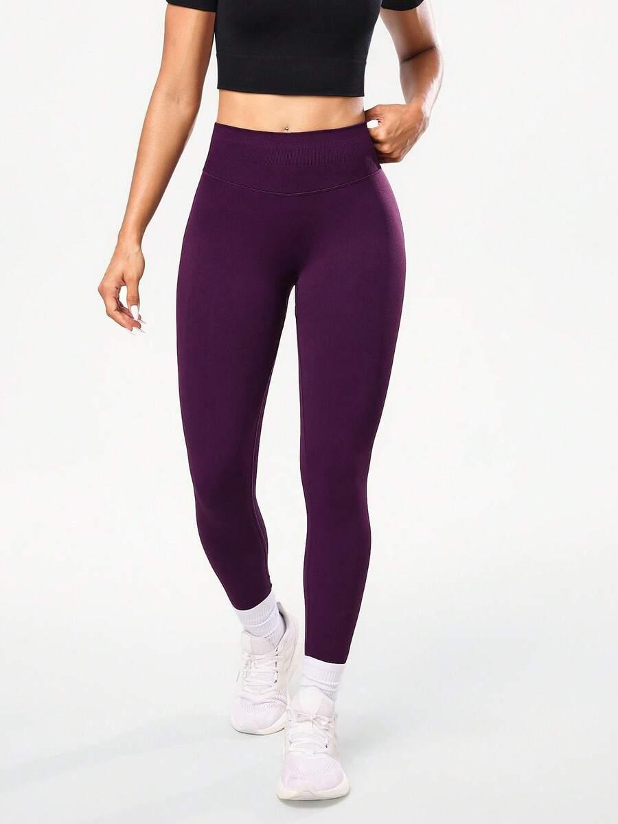 SHEIN FIOLETOWE LEGGINSY WYSOKI STAN S06__S