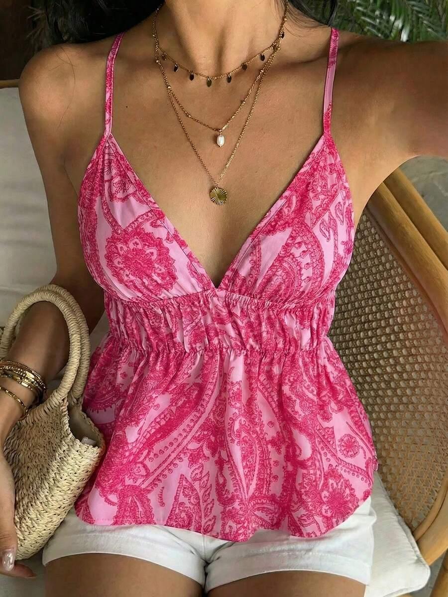 SHEIN TOP NA RAMIĄCZKACH PRINT S09__S