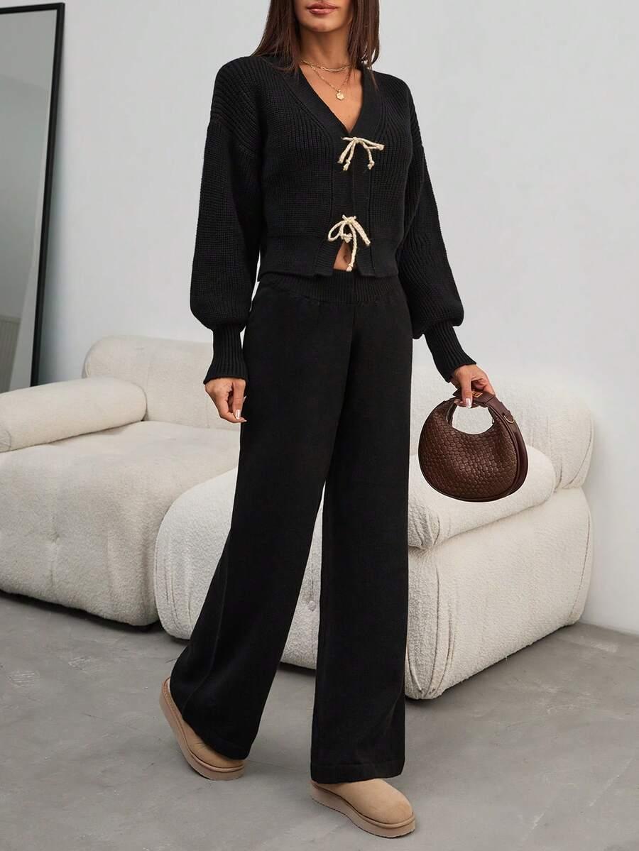 SHEIN DWUCZĘŚCIOWY KOMPLET SPODNIE SWETER S06__M
