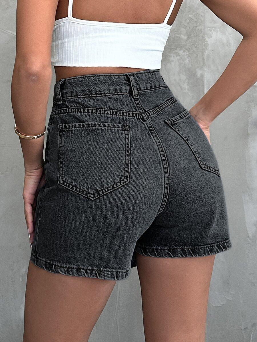 SHEIN KRÓTKIE SPÓDNICO-SPODENKI JEANS ASYMETRIA PK01__S