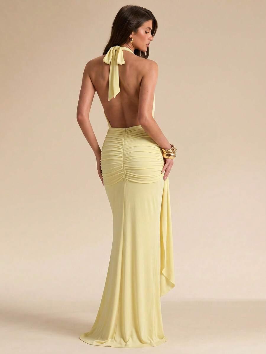 SHEIN ŻÓŁTA MAXI SUKIENKA S09__S