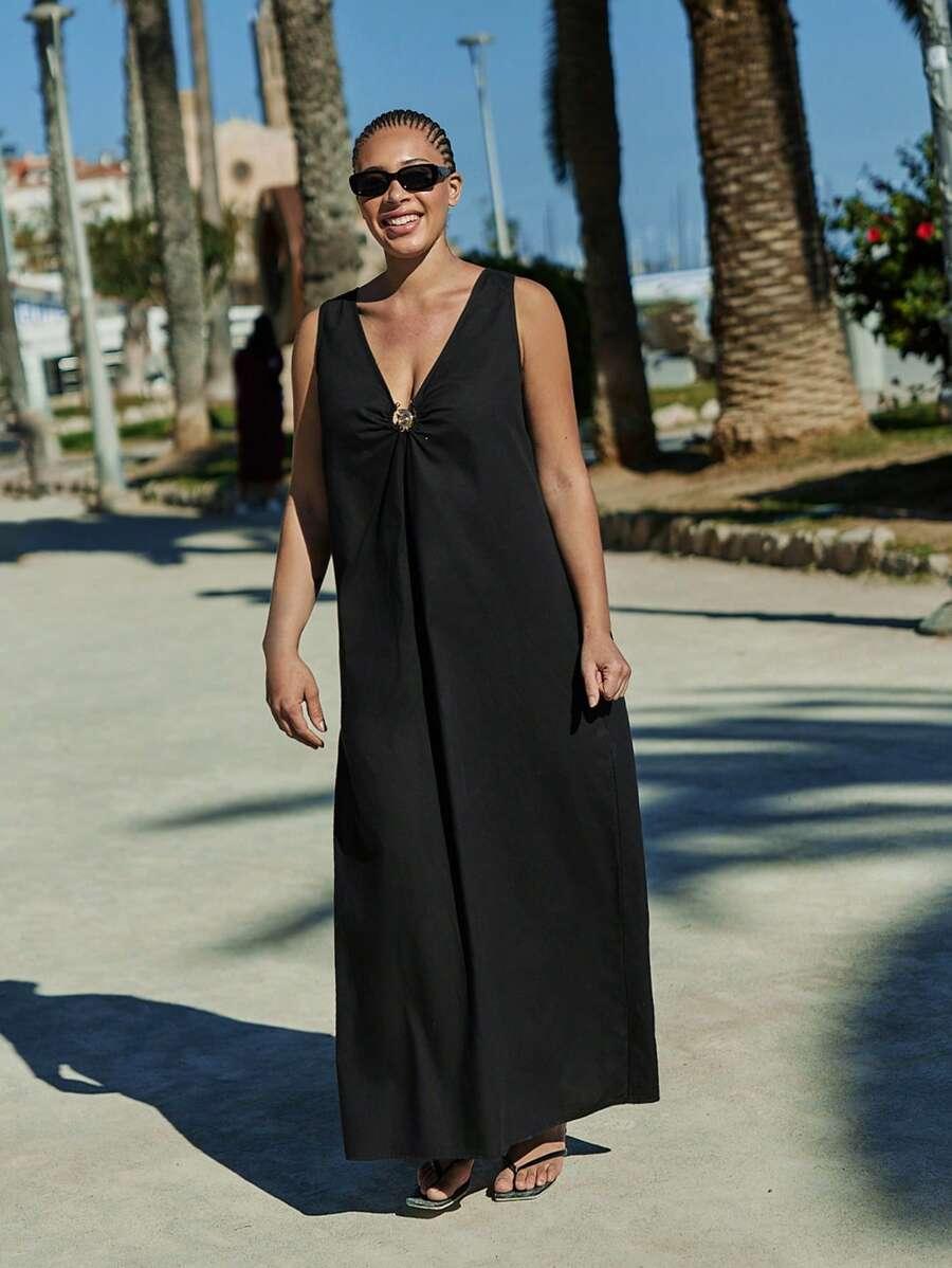 MAIJA CZARNA MAXI SUKIENKA S06__XXL