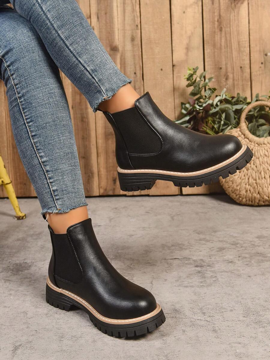 SHEIN CZARNE BOTKI IMITACJA SKÓRY W01__38