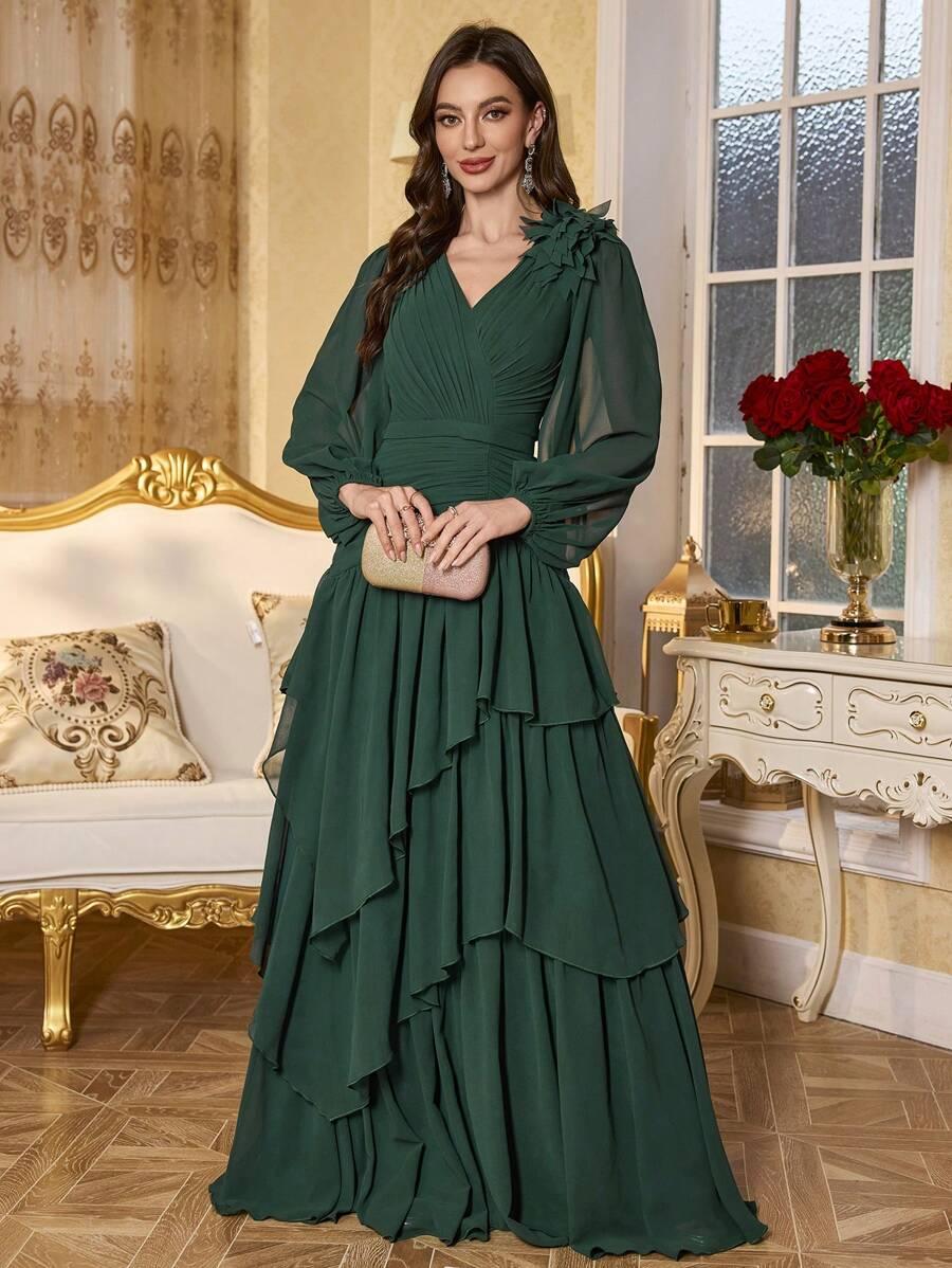 SHEIN ZIELONA SZYFONOWA SUKIENKA S06__XL