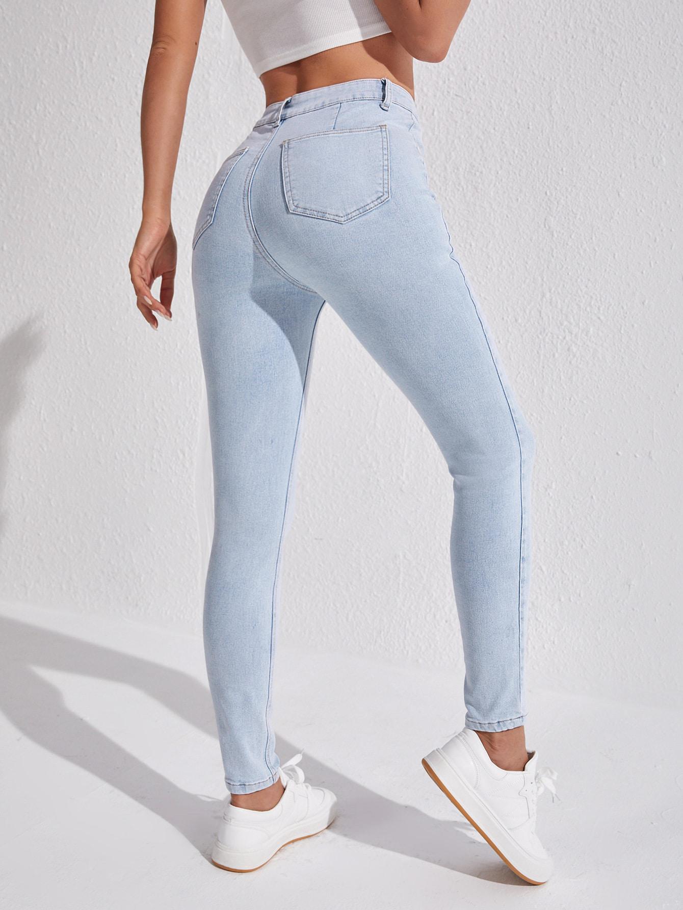 SHEIN SPODNIE RURKI JEANS S06__S