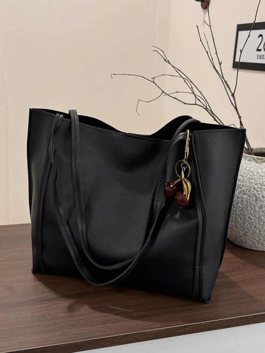 SHEIN CZARNA TOREBKA IMITACJA SKÓRY S07__31X28CM