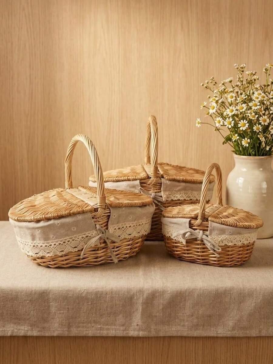 SHEIN KOSZYK PIKNIKOWY ZDOBIENIE S07__34X24X15