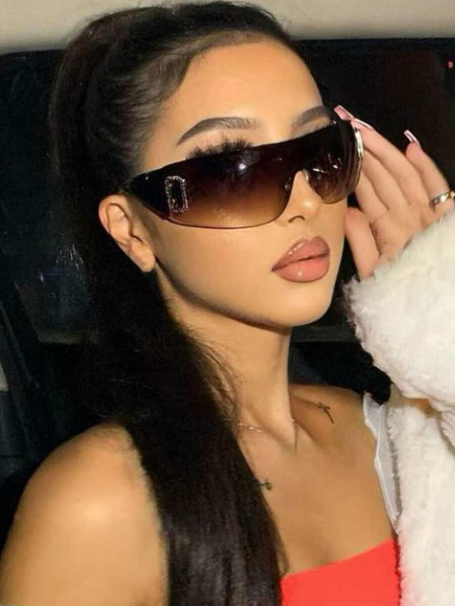 SHEIN BRĄZOWE OKULARY PRZECIWSŁONECZNE S07