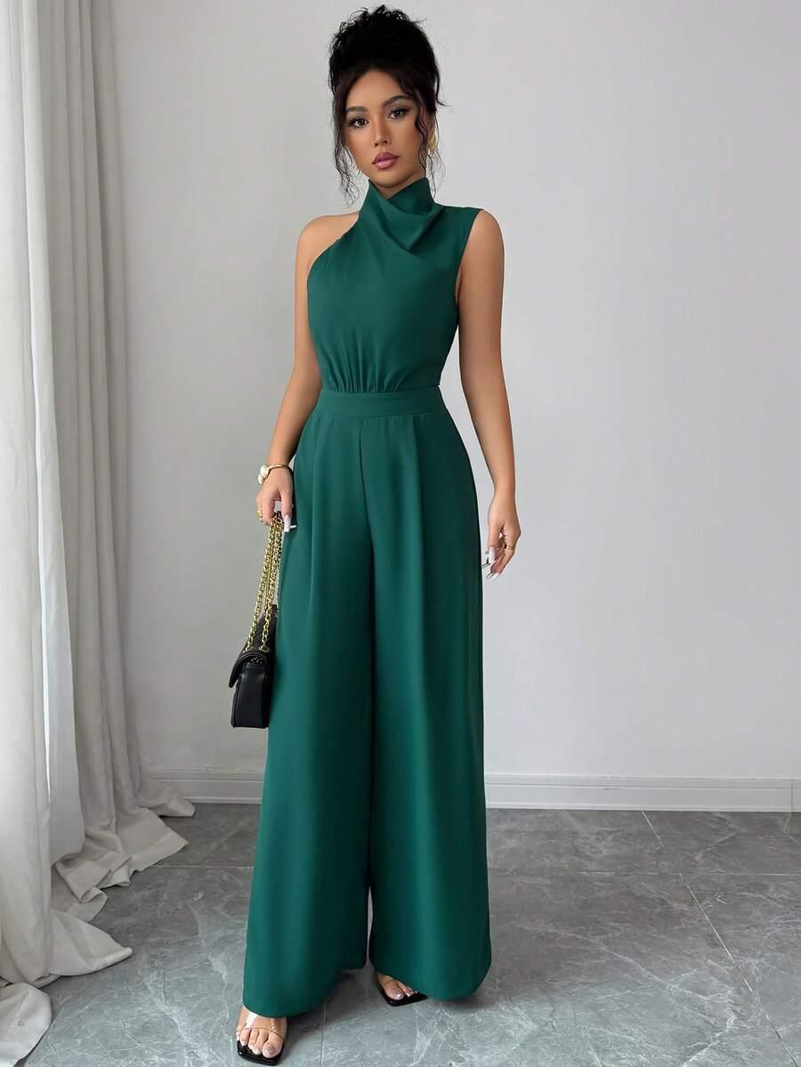 ELENZGA ZIELONY ELEGANCKI KOMBINEZON S06__L