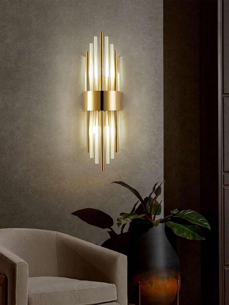 SHEIN ZŁOTA LAMPA ŚCIENNA KINKIET S07__35X10CM