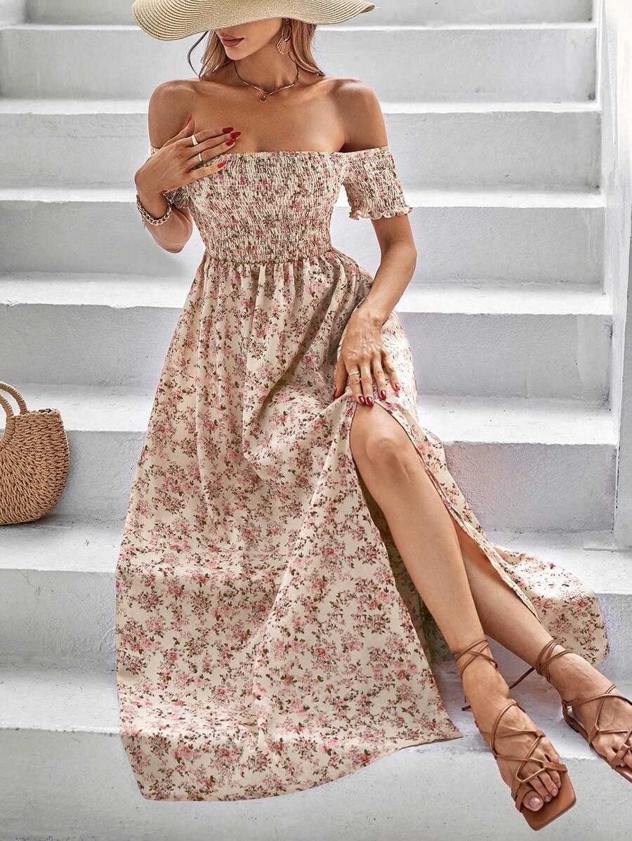 BREEZAYA MAXI SUKIENKA WZÓR KWIATY S06__XS