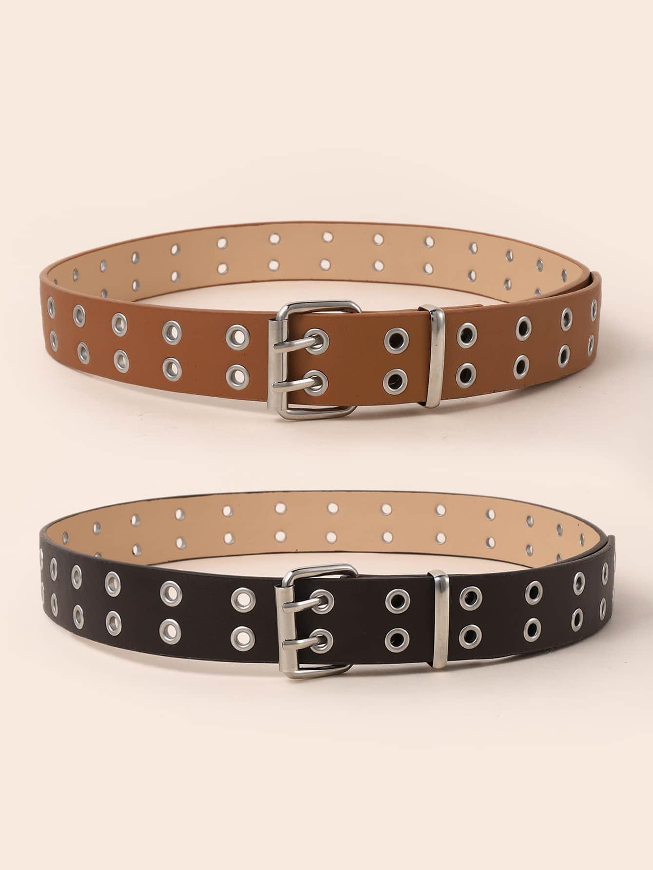 SHEIN BRĄZOWY PASEK KLAMRA 2-PACK S07__80