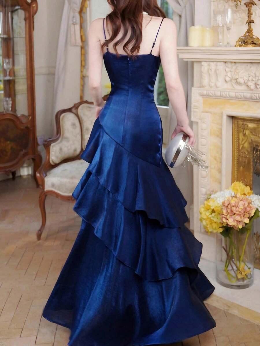 SHEIN GRANATOWA MAXI SUKIENKA S06__XS