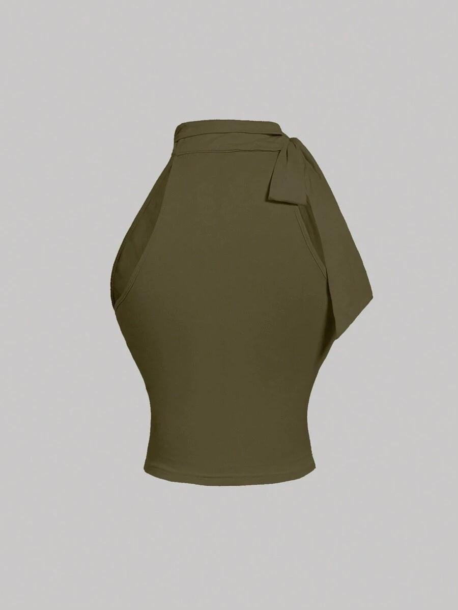 SHEIN ZIELONY TOP BEZ RĘKAWÓW S06__M