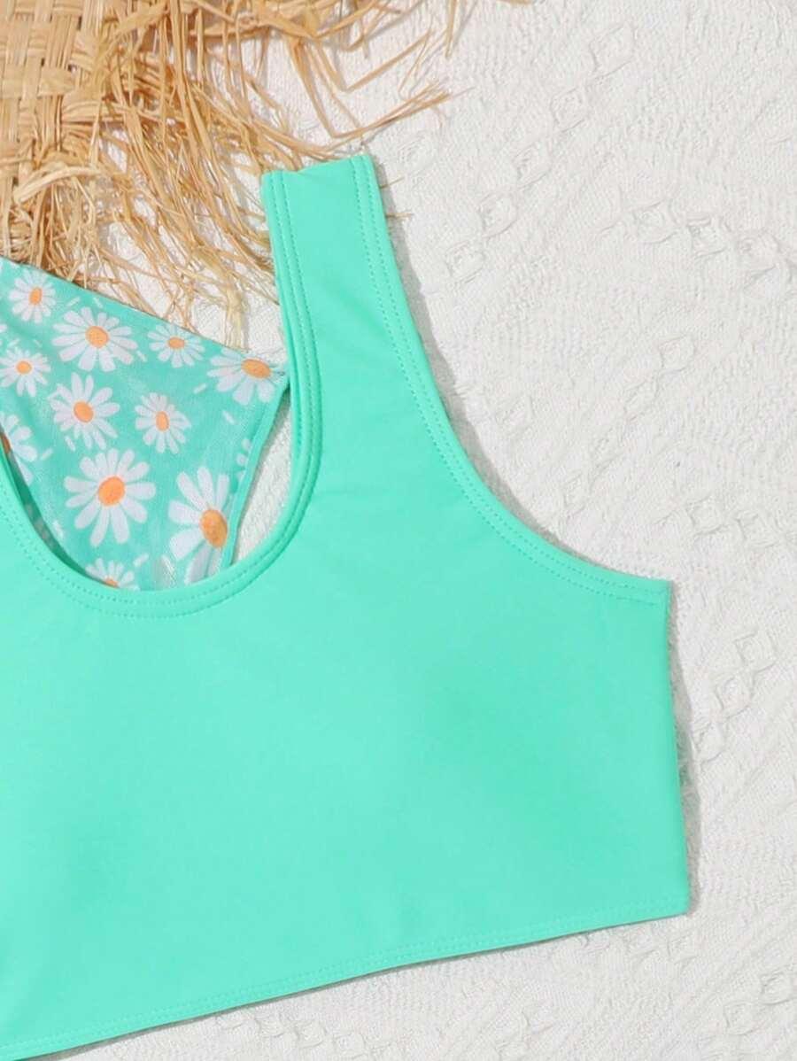 SHEIN DWUCZĘŚCIOWY STRÓJ KĄPIELOWY SUKIENKA S09__146-152CM