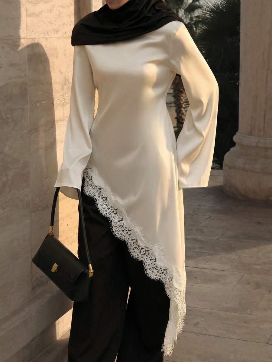 SHEIN BIAŁA BLUZKA KORONKA S06__S