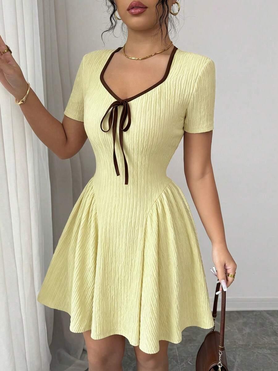 SHEIN ŻÓŁTA MINI SUKIENKA S06__L