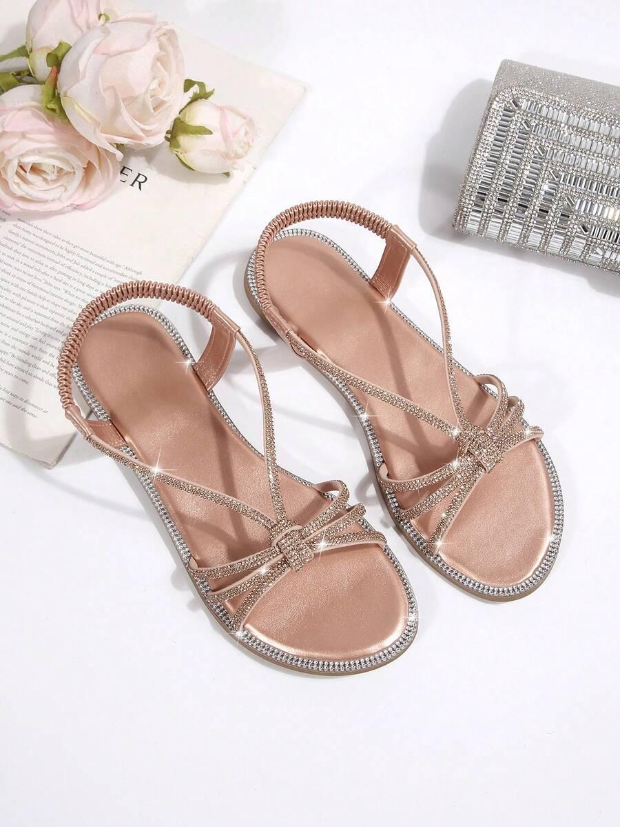 SHEIN SANDAŁY NA PŁASKIM OBCASIE ZDOBIENIE S06__39