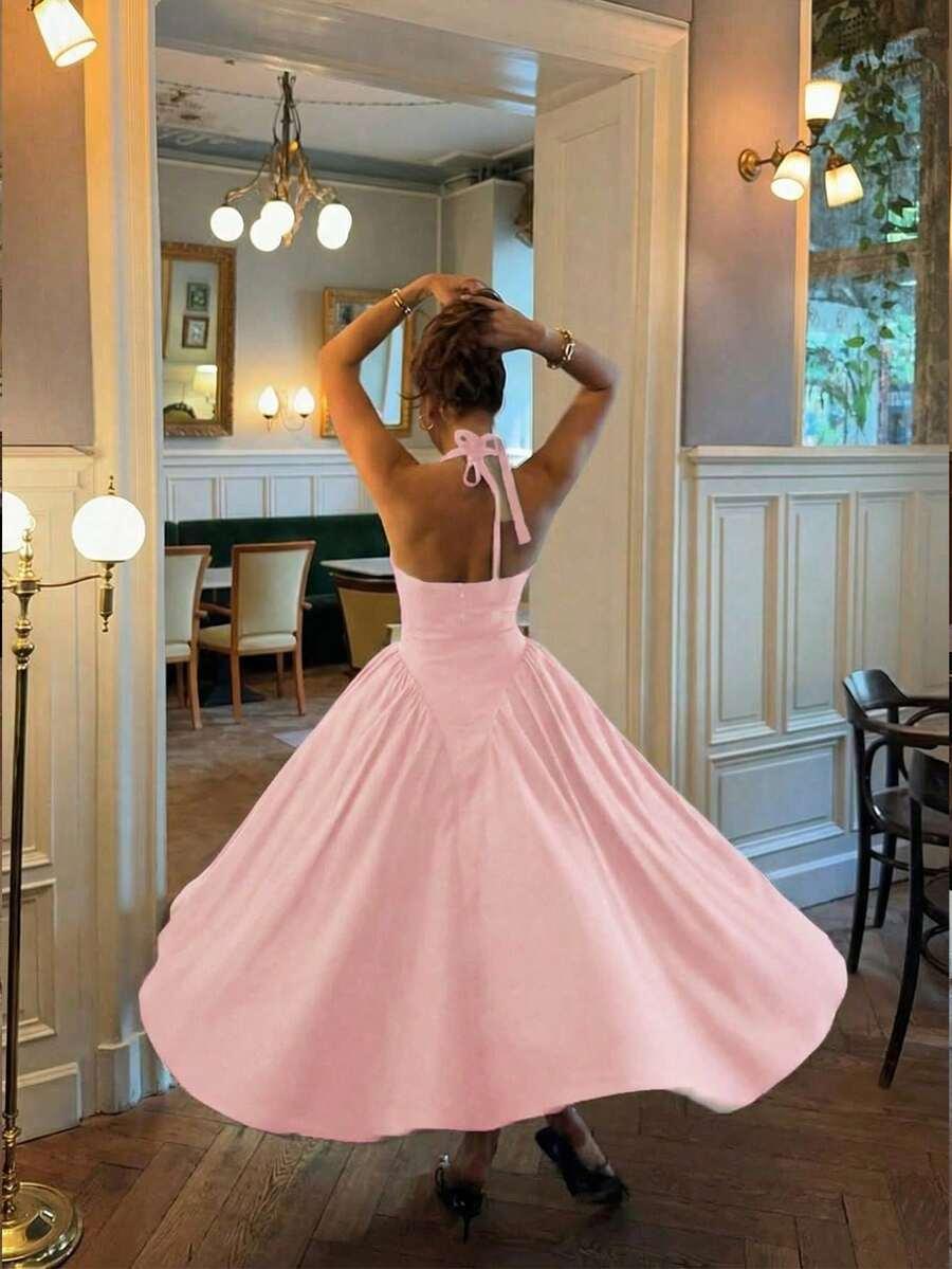 SHEIN RÓŻOWA MIDI SUKIENKA S06__M