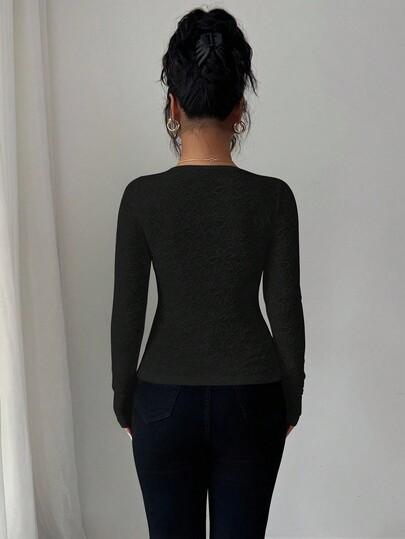 SHEIN CZARNA BLUZKA TEKSTURA S06__S