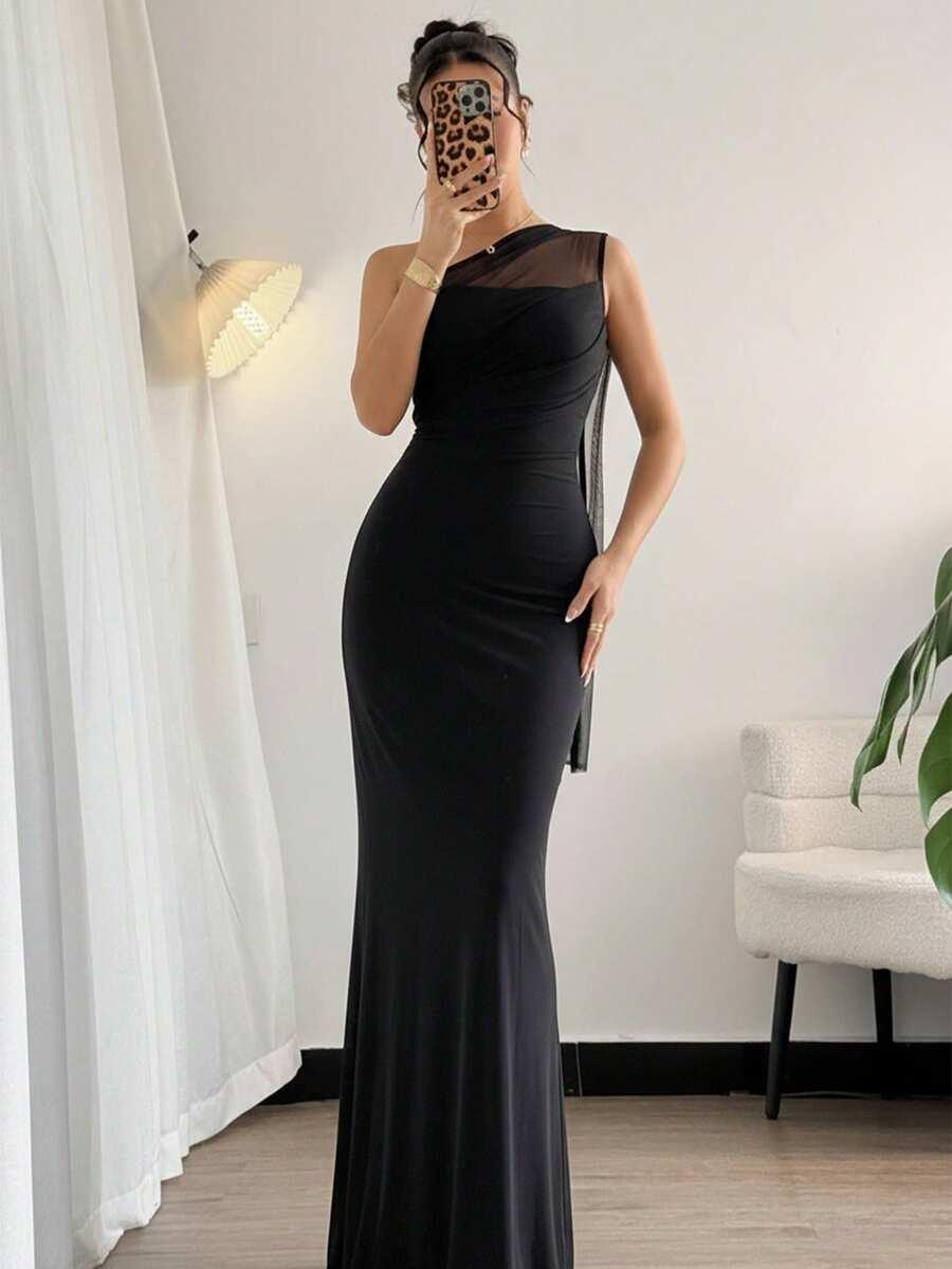 SHEIN CZARNA MAXI SUKIENKA S06__M
