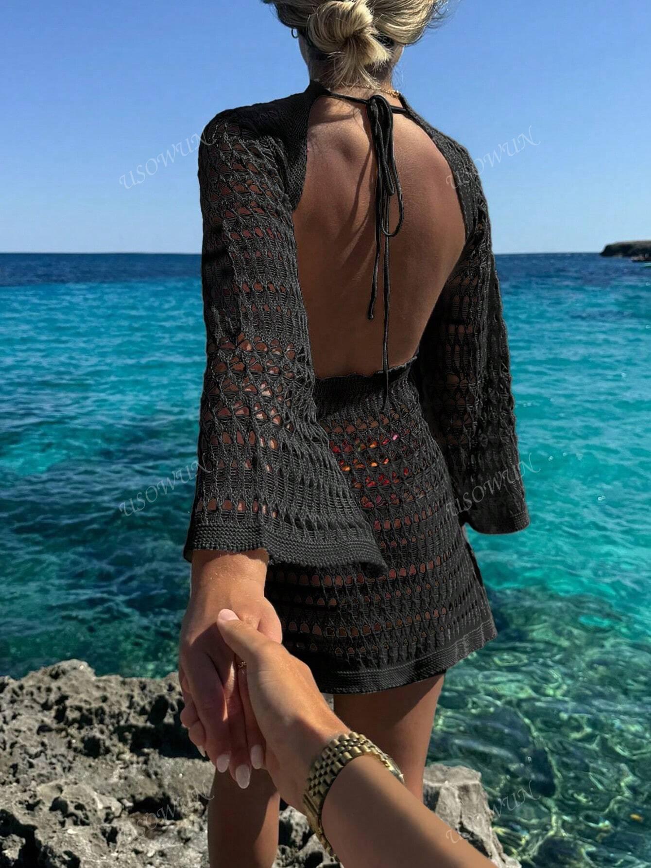 SHEIN CZARNA NARZUTKA PLAŻOWA S06__M