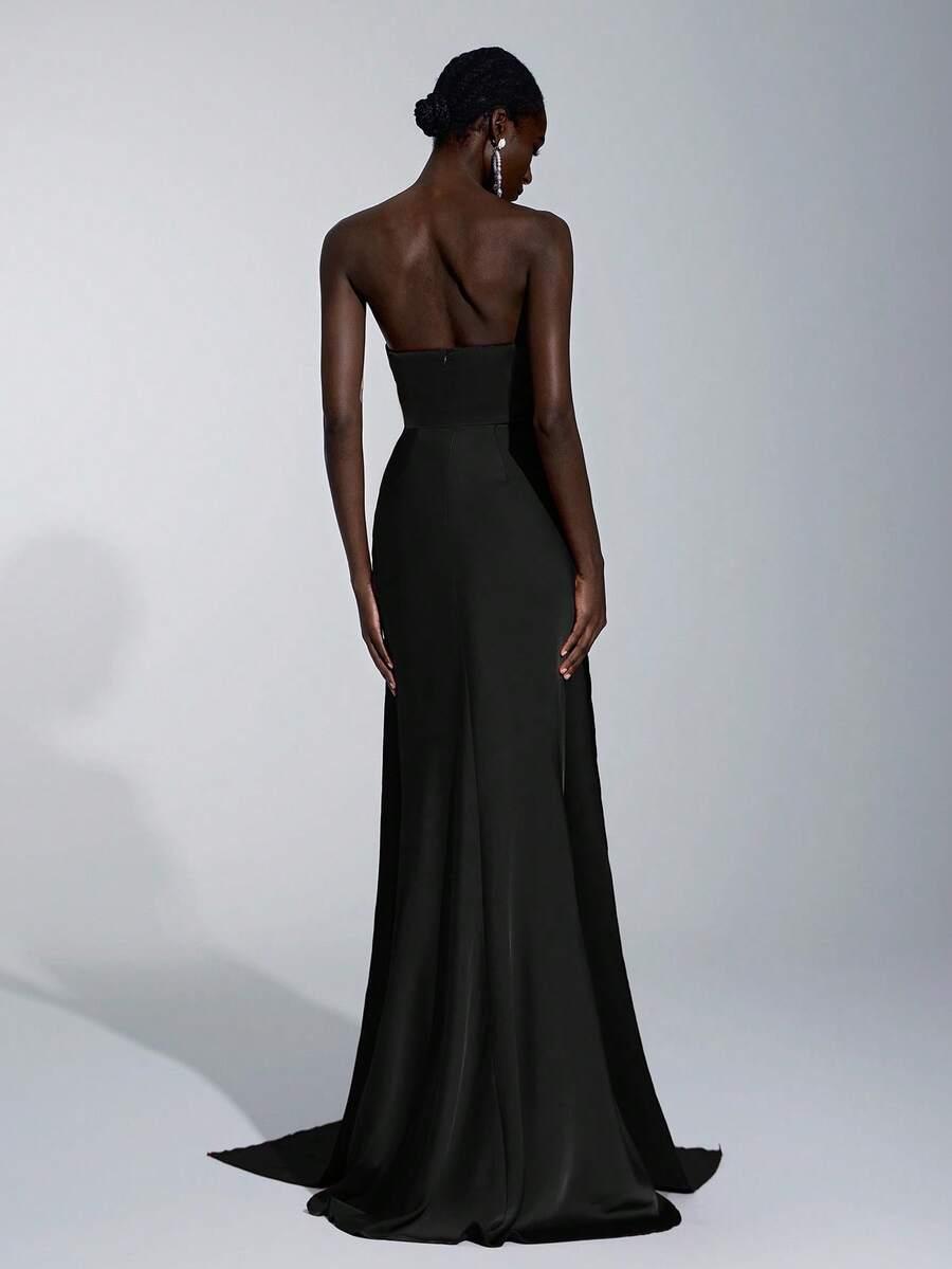 SHEIN CZARNA MAXI SUKIENKA S06__S