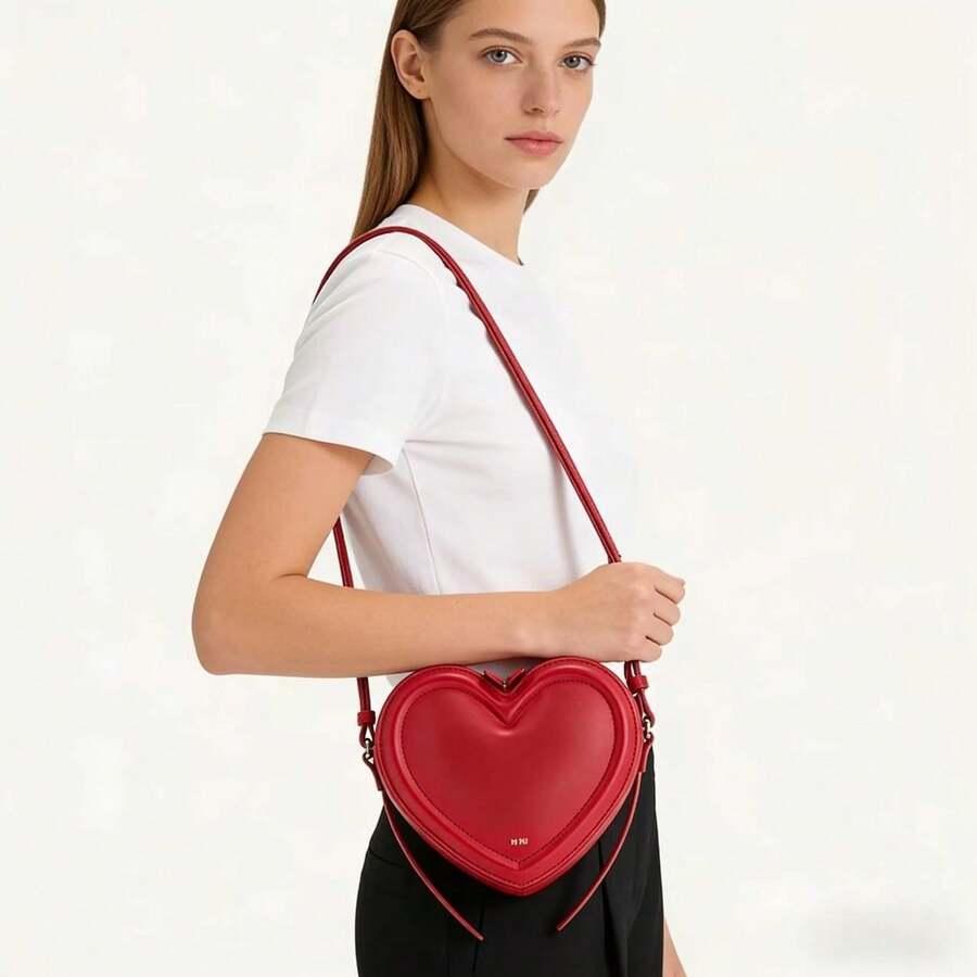 SHEIN CZERWONA TOREBKA SERCE S07__19,5X17CM