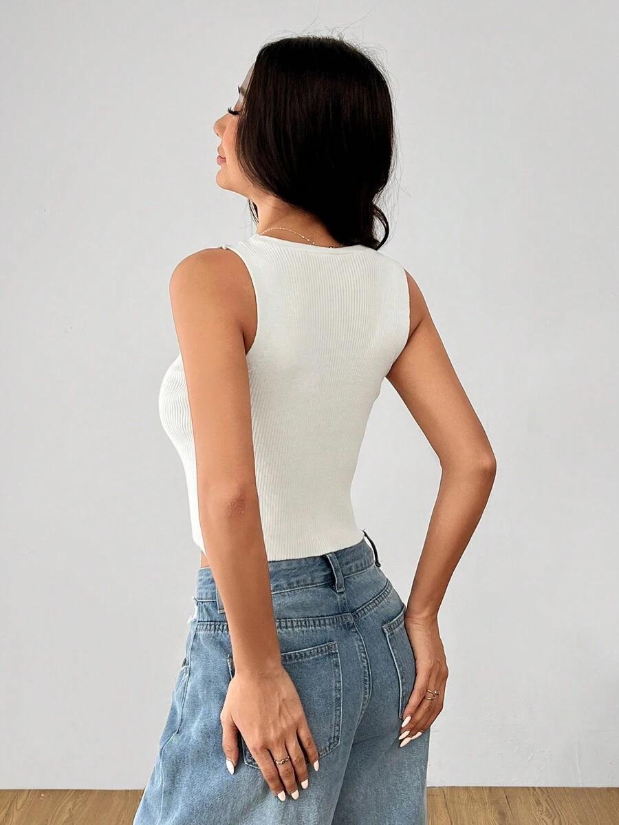SHEIN ECRU DZININOWY TOP S09__XXS