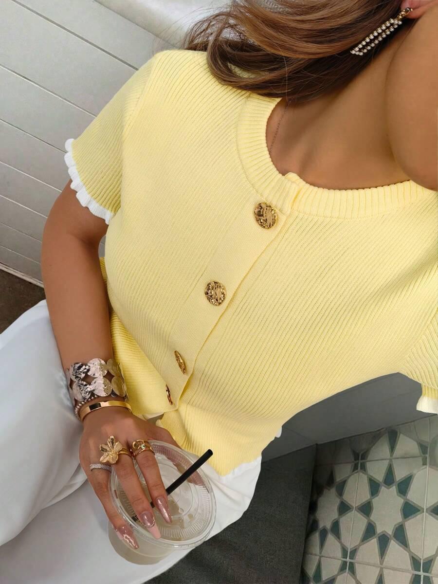 SHEIN SWETER KRÓTKI RĘKAW S06__M