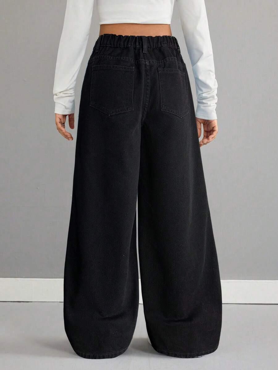 SHEIN CZARNE JEANSY ZDOBIENIE S06__140