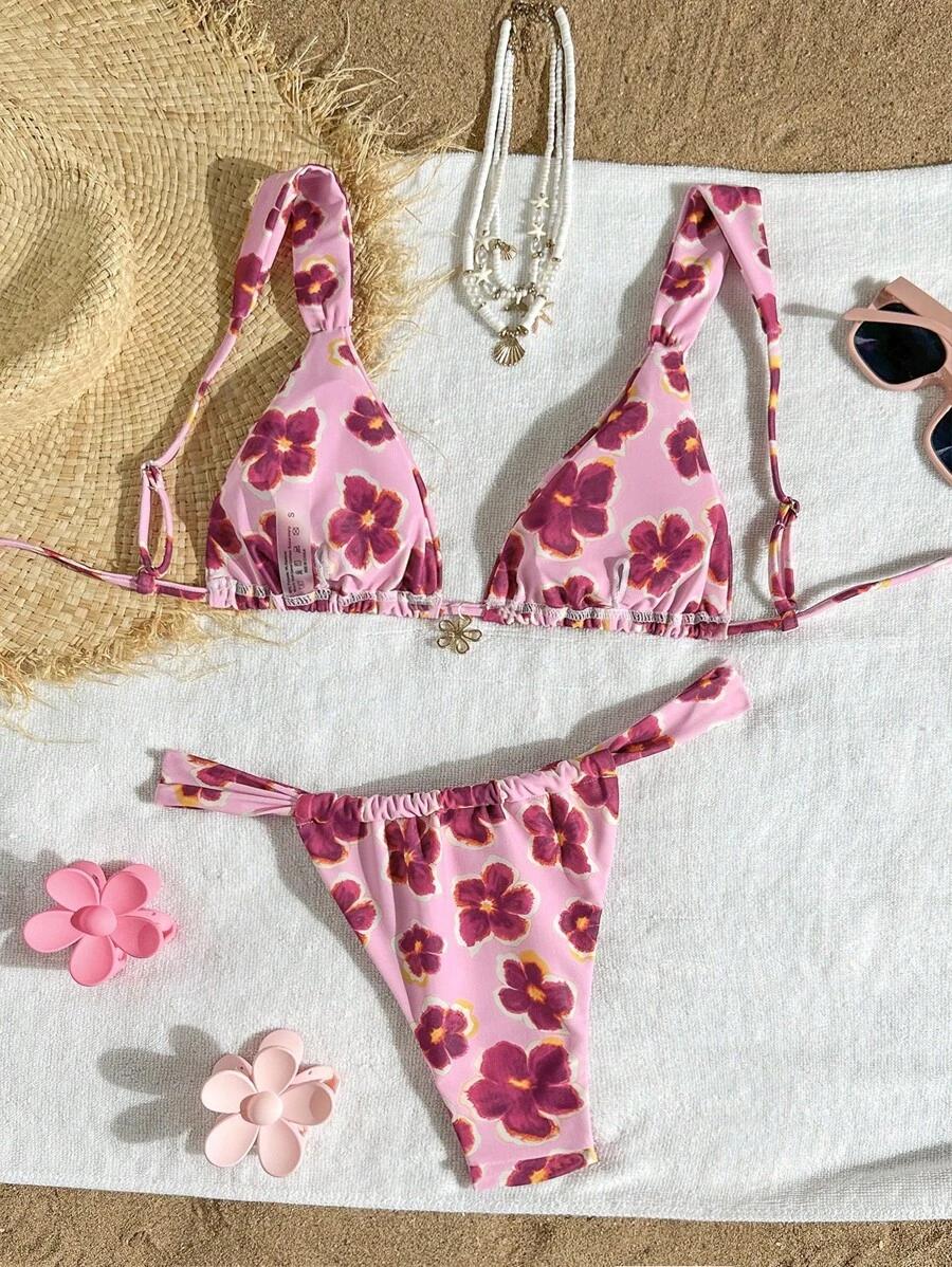 SHEIN DWUCZĘŚCIOWY STRÓJ KĄPIELOWY PRINT S09__XS