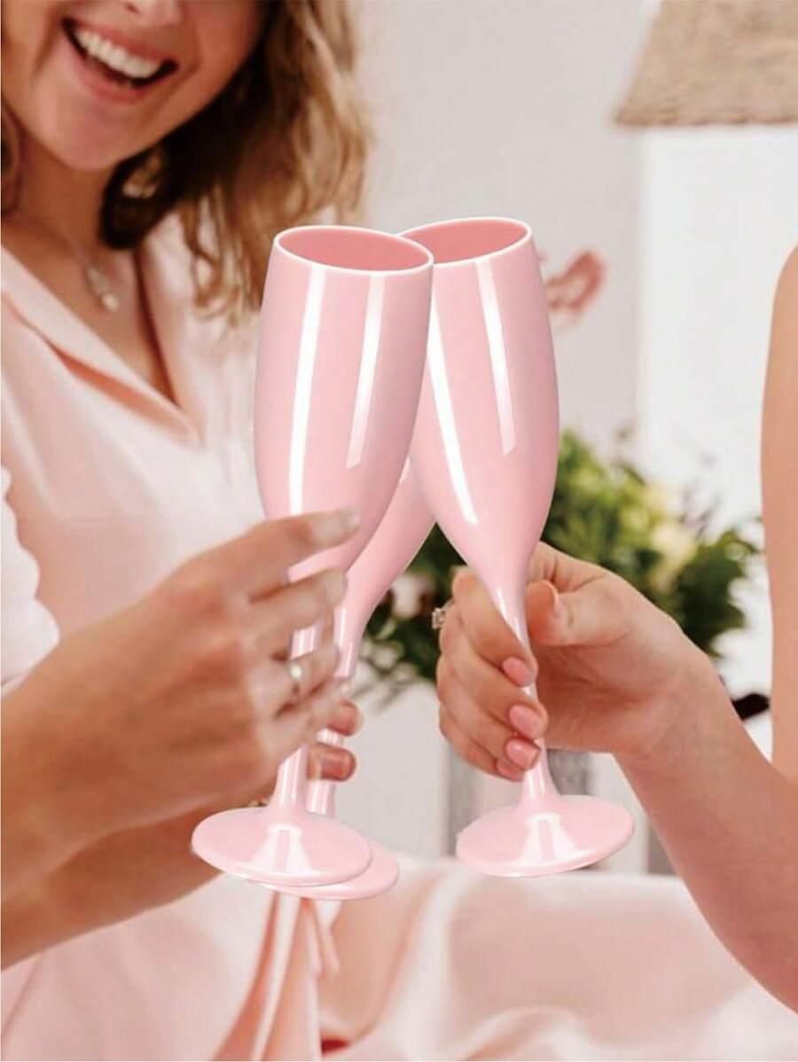 SHEIN RÓŻOWE KIELISZKI DO SZAMPANA 2-PACK S07__170ML